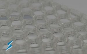 3D-printed silicone part with honeycomb layers