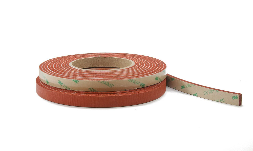 Gasket tape rolls of red R10480S sponge with stock adhesive Gasket tape rolls of red R10480S sponge with stock adhesive