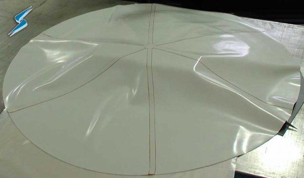 Large silicone gasket with jointed dome