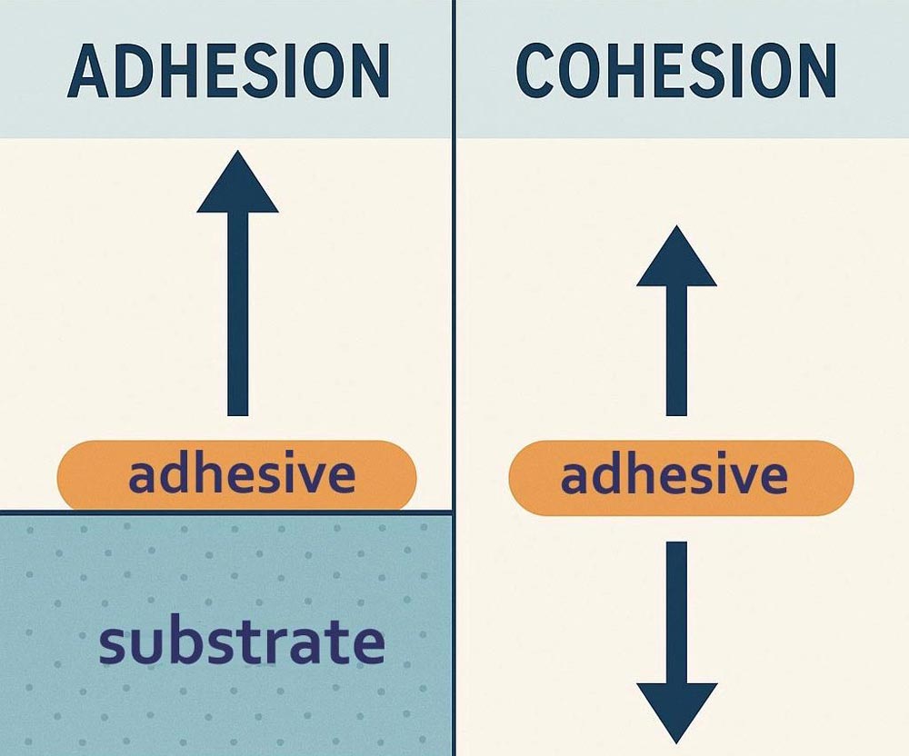 Adhesion vs. Cohesion diagram