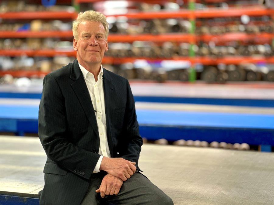 Bill Stockwell in the plant at Stockwell Elastomerics