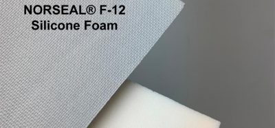Sample swatches of BISCO BF-1000 and NORSEAL F-12