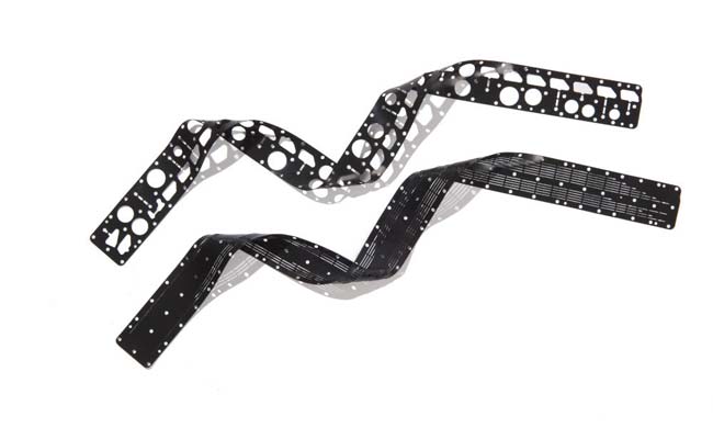 Hero - Long, black chemically resistant Viton gaskets with waterjet cut holes along the length