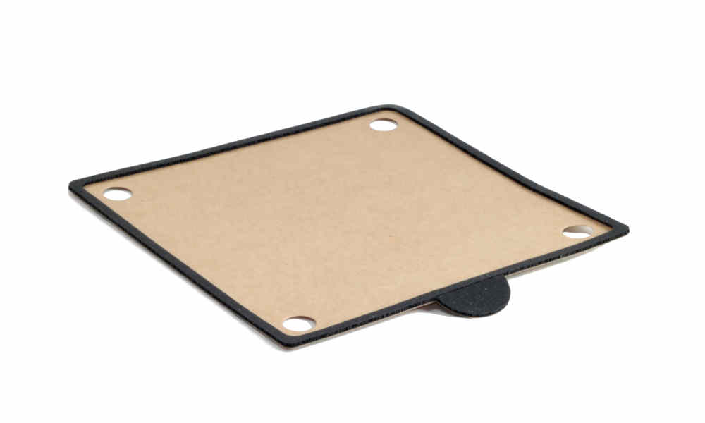 Black Poron die cut gasket kiss cut on brown liner