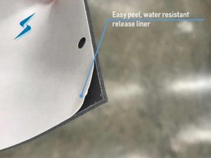 Gasket with easy peel, water resistant release liner
