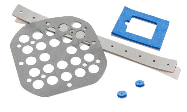 Sponge window gaskets and pads, gray and blue 