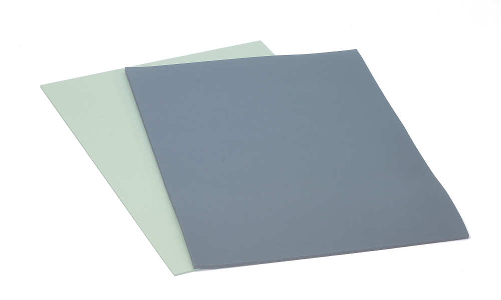 Green and gray-blue heat press pad sponge swatches Green and gray-blue heat press pad sponge swatches
