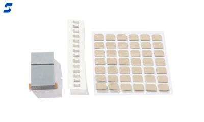 Kiss cut silver aluminum silicone pads on release liner, kiss cut gray silicone foam