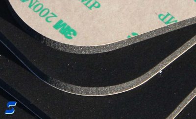 Poron with adhesive backing and release liner