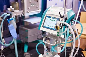 Respirator in use in hospital