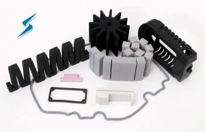 Silicone foam, LSR liquid injection molded seals and cushioning pads