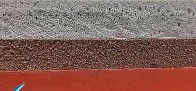 Cross section detail of silicone foam, silicone sponge, and solid silicone