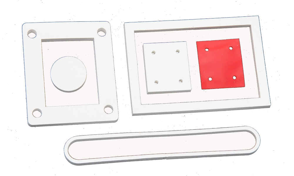 Solid white and red eslatomeric gaskets made of silicone rubber Solid white and red eslatomeric gaskets made of silicone rubber