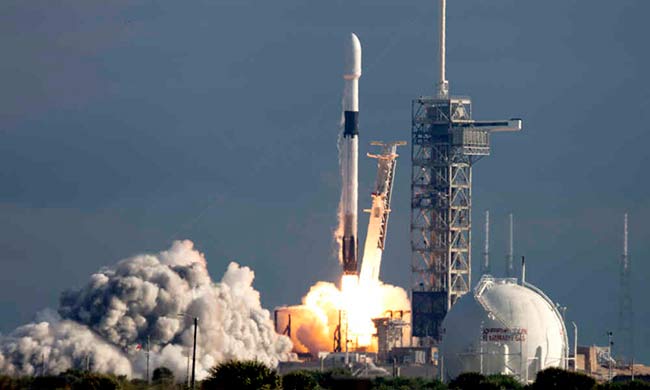 Spacecraft shown mid-launch