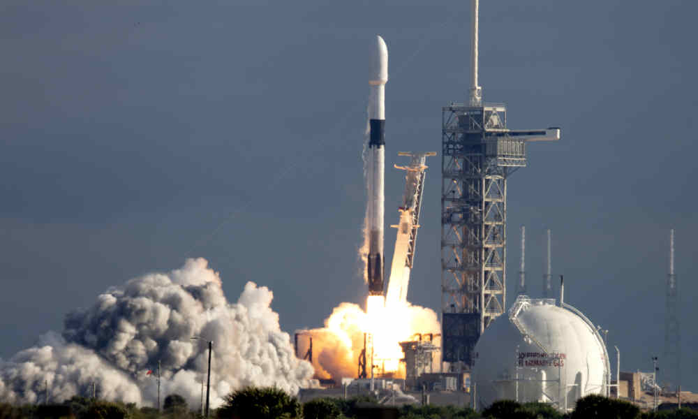 Spacecraft shown mid-launch